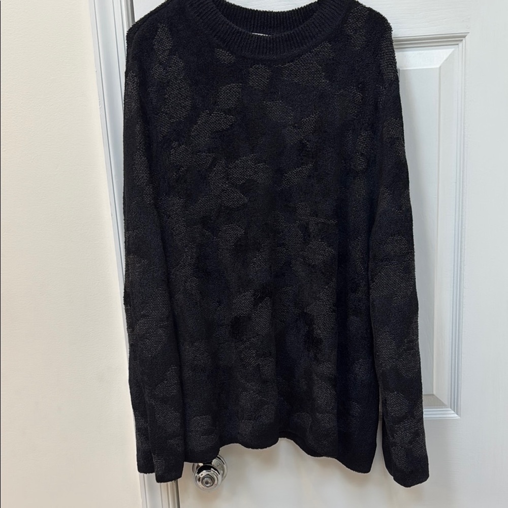 J. Jill Black Crew Neck Sweater Soft Relaxed Fit